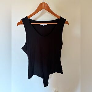 Frankly Black Top Ribbed Body Suit Womens Size XXL/XL Shirt Top
